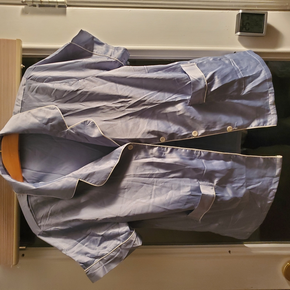 Women's Powder Blue Satin Pajamas S W